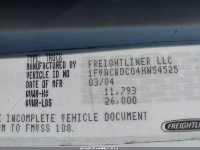 2004 FREIGHTLINER M2 auction photo 8