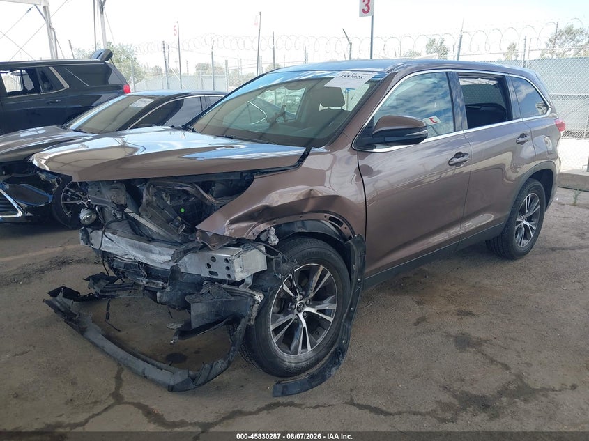 Vin: 5tdzzrfh7ks347839, lot: 46329188, toyota highlander le plus 20192