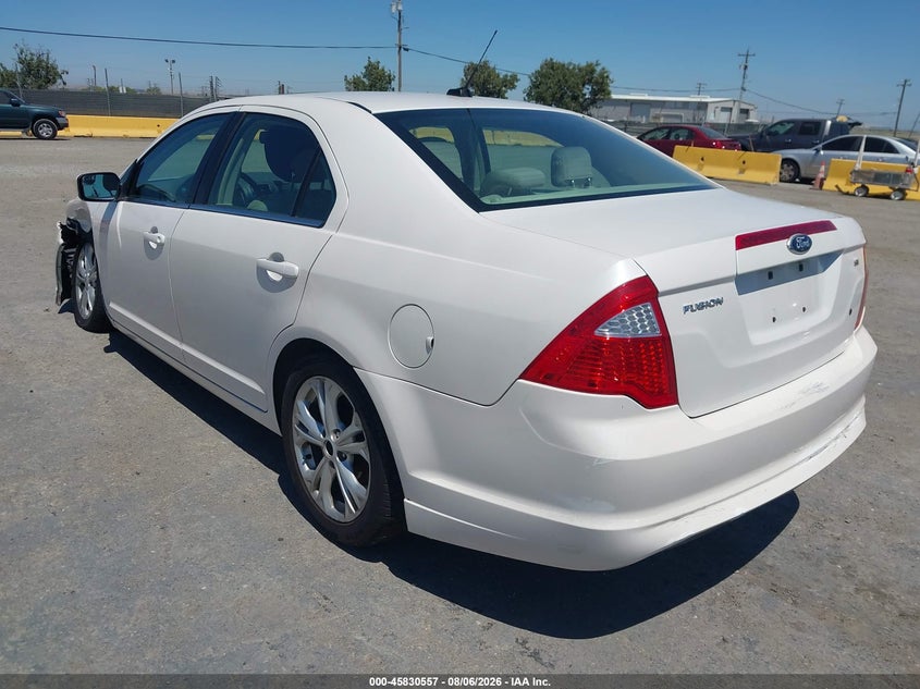 Vin: 3fahp0ha4cr439823, lot: 46329458, ford fusion se 20123