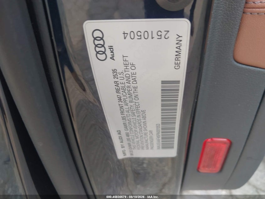 AUDI A4 2023 VIN WAUEAAF45PA001553
