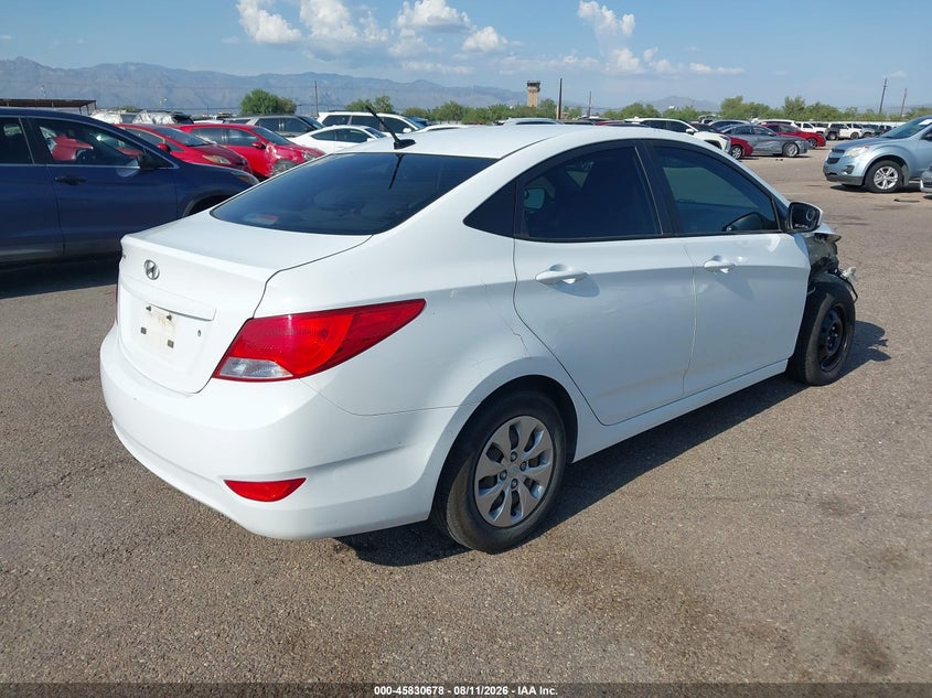 Vin: kmhct4ae6hu330036, lot: 46329579, hyundai accent se 20174