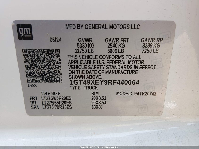 2024 GMC SIERRA 2500HD auction photo 8