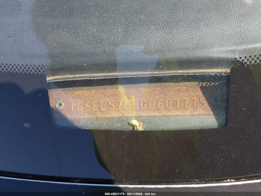CADILLAC ELDORADO 1986 VIN 1G6EL5788GU607775