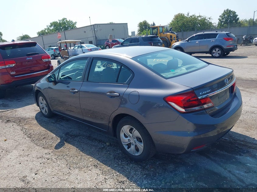 Vin: 19xfb2f51fe095591, lot: 46330101, honda civic lx 20153