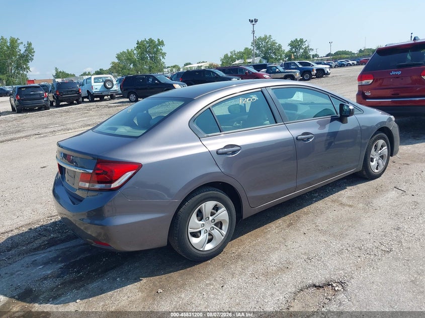 Vin: 19xfb2f51fe095591, lot: 46330101, honda civic lx 20154