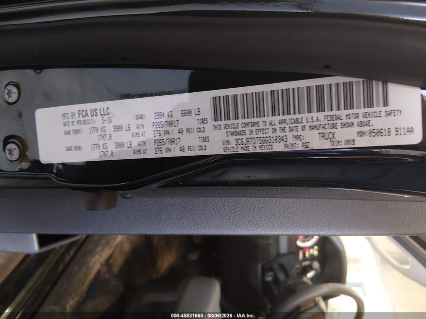 2016 RAM 1500 TRUCK 5.7L V-8 VVT, 395HP