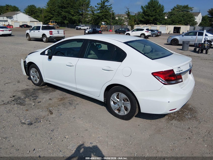 Vin: 19xfb2f57de231297, lot: 46330724, honda civic lx 20133