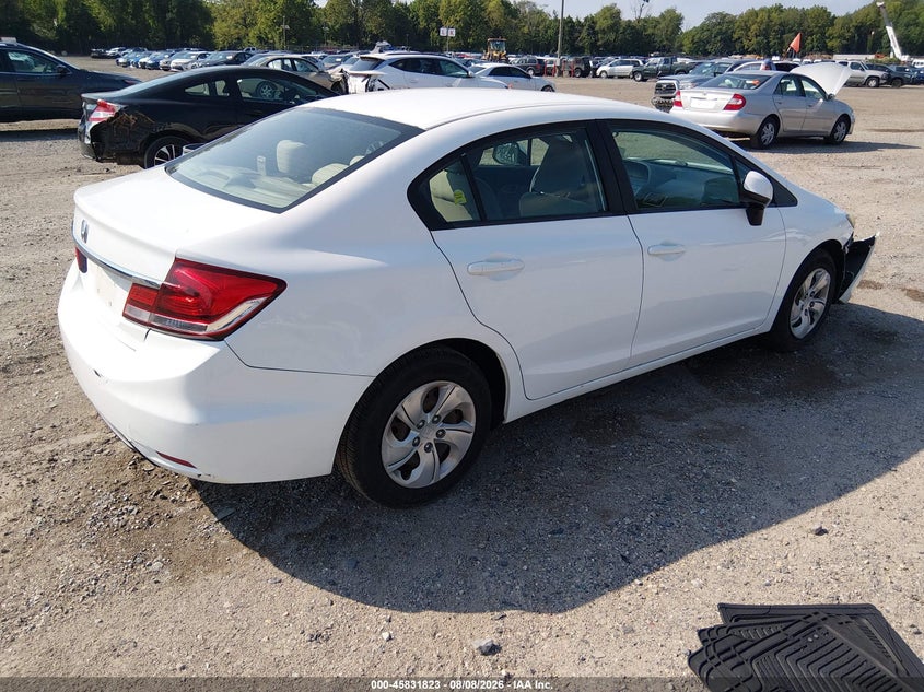Vin: 19xfb2f57de231297, lot: 46330724, honda civic lx 20134