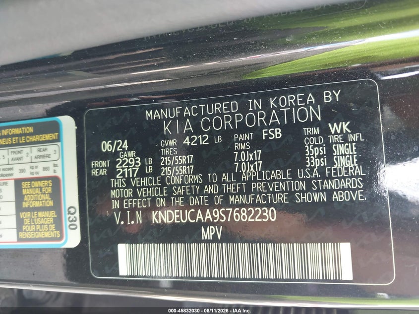 2025 KIA SELTOS SPORT UTILITY VEHICLE 2.0L I-4 DOHC, VVT, 146HP