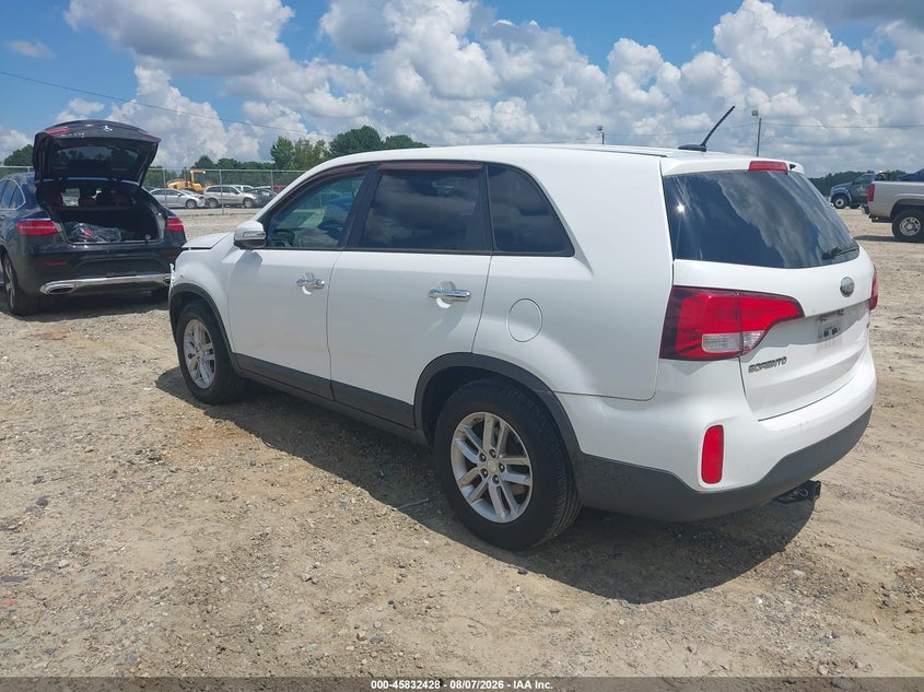 Vin: 5xykt3a67eg434034, lot: 46331329, kia sorento lx 20143