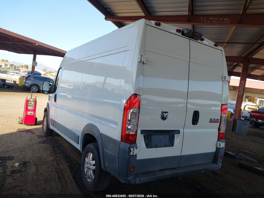 Vin: 3c6trvbg8he514764, lot: 46331356, ram promaster 1500 high roof 136 wb 20173