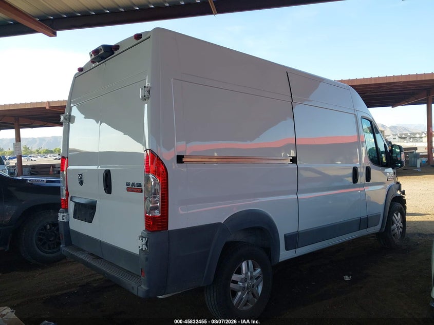 Vin: 3c6trvbg8he514764, lot: 46331356, ram promaster 1500 high roof 136 wb 20174