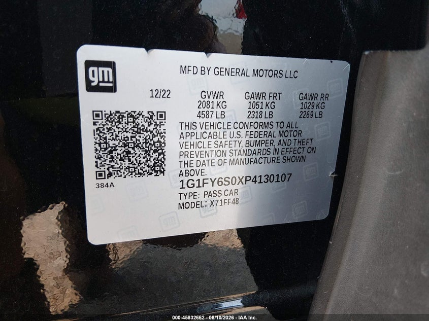 CHEVROLET BOLT EUV 2023 VIN 1G1FY6S0XP4130107