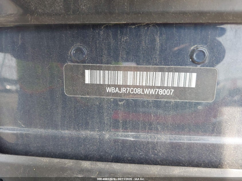 BMW 530I 2020 VIN WBAJR7C08LWW78007