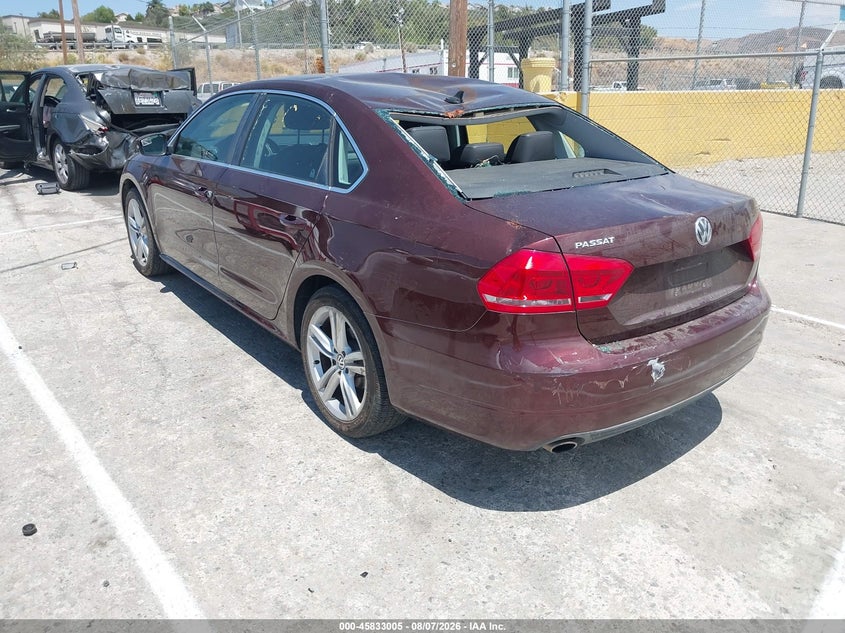 Vin: 1vwbp7a3xec004145, lot: 46331906, volkswagen passat 2.5l se 20143