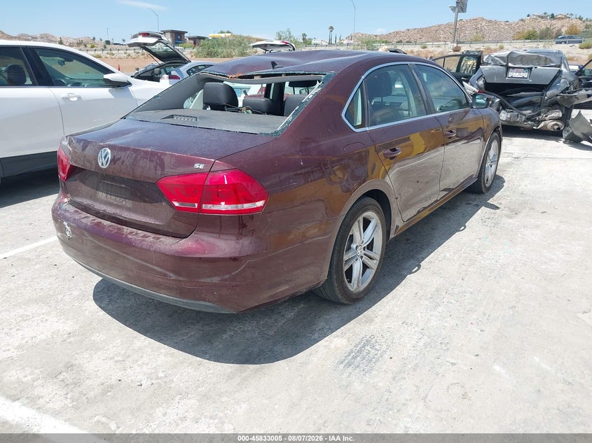 Vin: 1vwbp7a3xec004145, lot: 46331906, volkswagen passat 2.5l se 20144