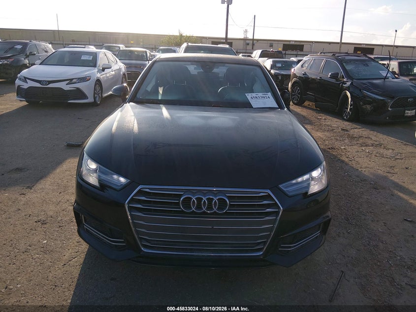 2018 AUDI A4 SEDAN 2.0L I-4 DI, DOHC, VVT, TURBO, 190HP