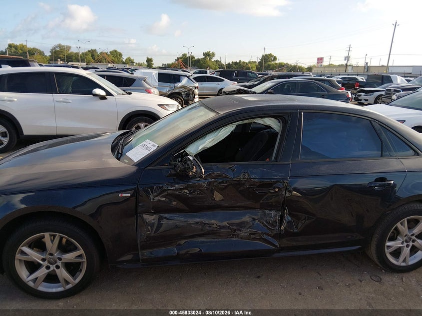 2018 AUDI A4 SEDAN 2.0L I-4 DI, DOHC, VVT, TURBO, 190HP
