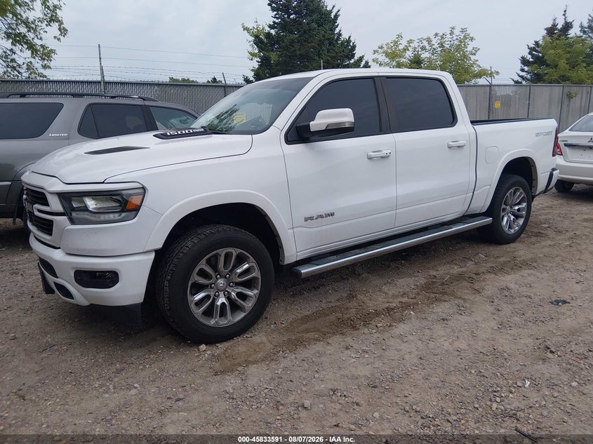 Vin: 1c6srfjt9mn637933, lot: 46332492, ram 1500 laramie  4x4 5'7 box 20212