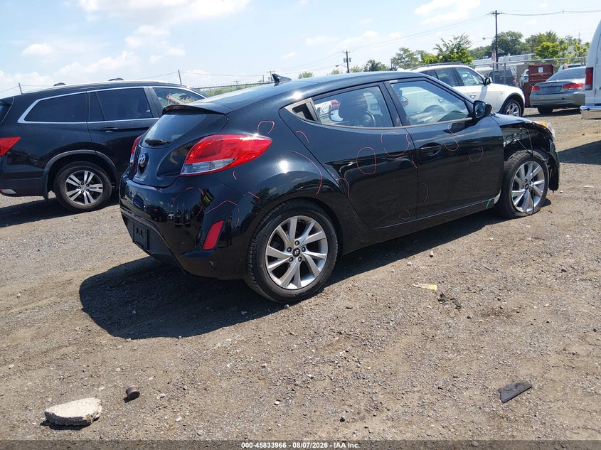 Vin: kmhtc6ad7hu306475, lot: 46332867, hyundai veloster 20174