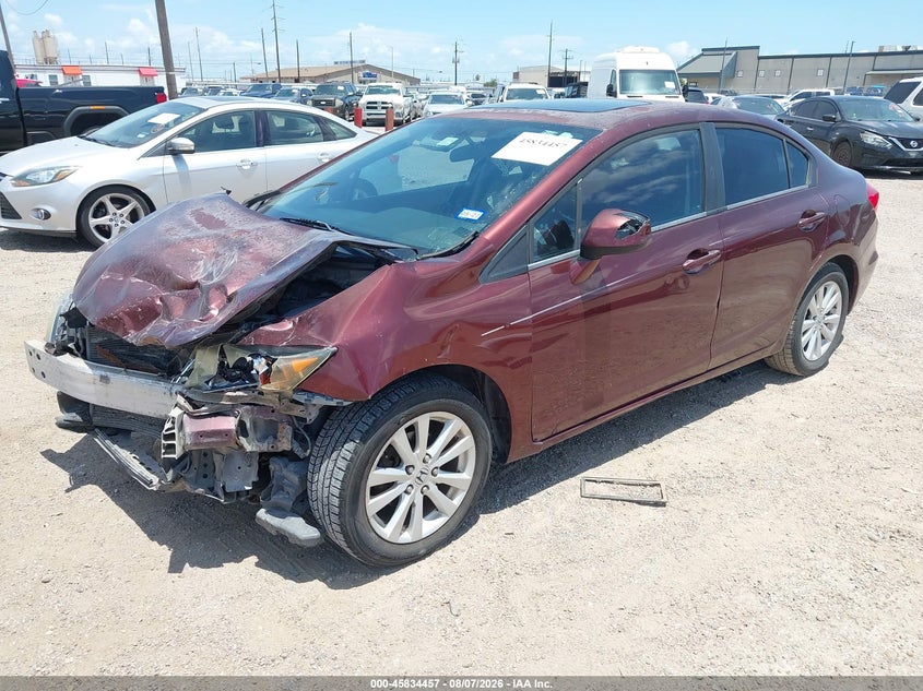 Vin: 19xfb2f93ce045127, lot: 46333358, honda civic ex-l 20122