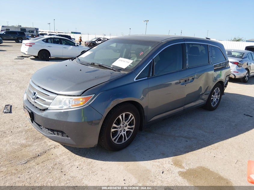 2013 Honda Odyssey, Удар сзади, IAAI, VIN 5FNRL5H60DB012323 — фото 2