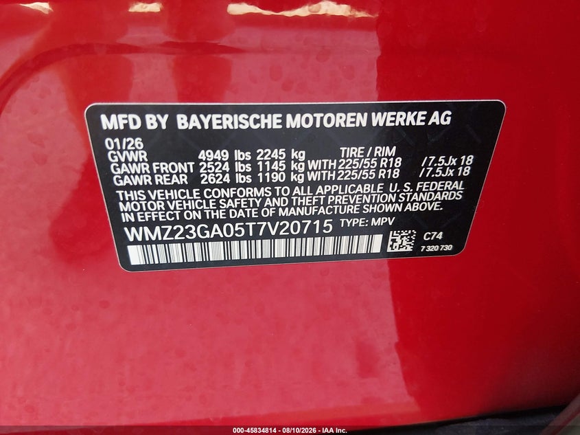 MINI COUNTRYMAN 2026 VIN WMZ23GA05T7V20715
