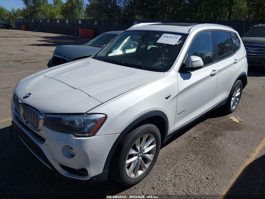 2015 BMW X3, Левый зад, IAAI, VIN 5UXWX9C55F0D50008 — фото 2