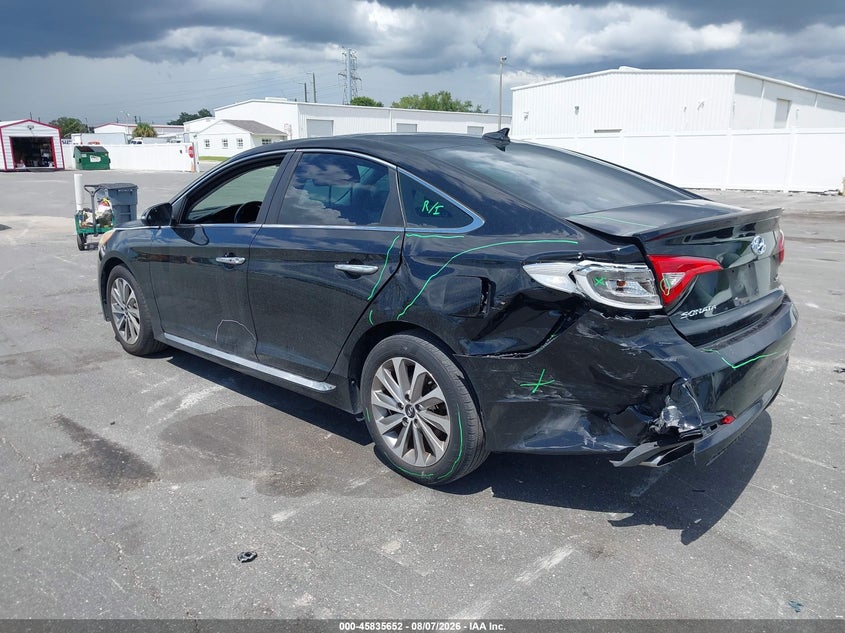 Vin: 5npe34af1hh552192, lot: 46334553, hyundai sonata sport 20173