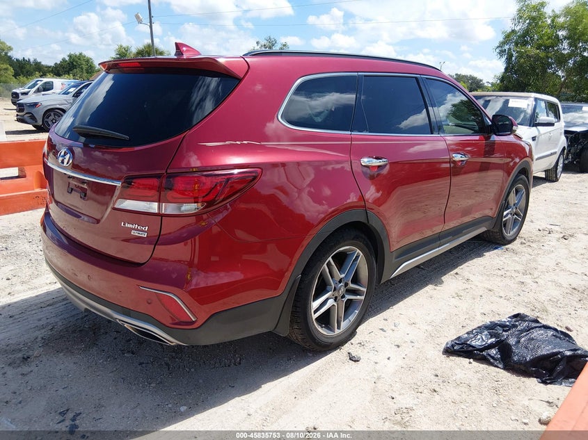 Vin: km8sr4hf8ju267262, lot: 46334654, hyundai santa fe limited ultimate 20184