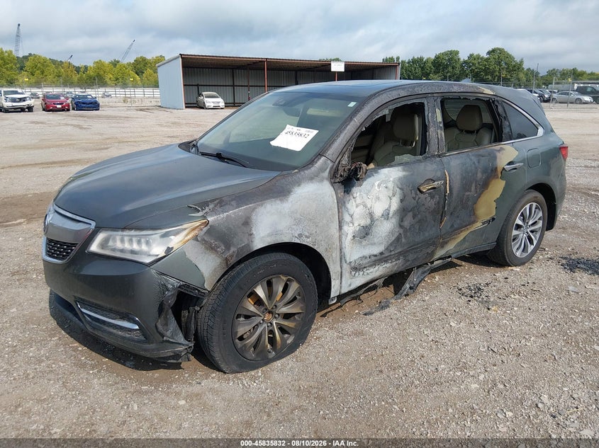 2016 Acura MDX, Зовнішня пожежа, IAAI, VIN 5FRYD4H42GB055842 — фото 2