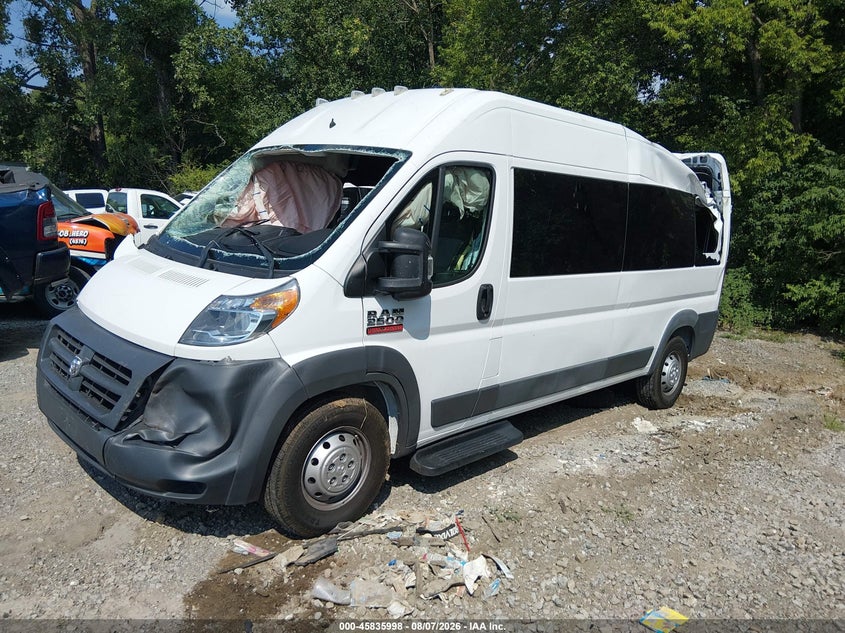 Vin: 3c7wrvpg6je129937, lot: 46334899, ram promaster 2500 window van high roof 159 wb 20182