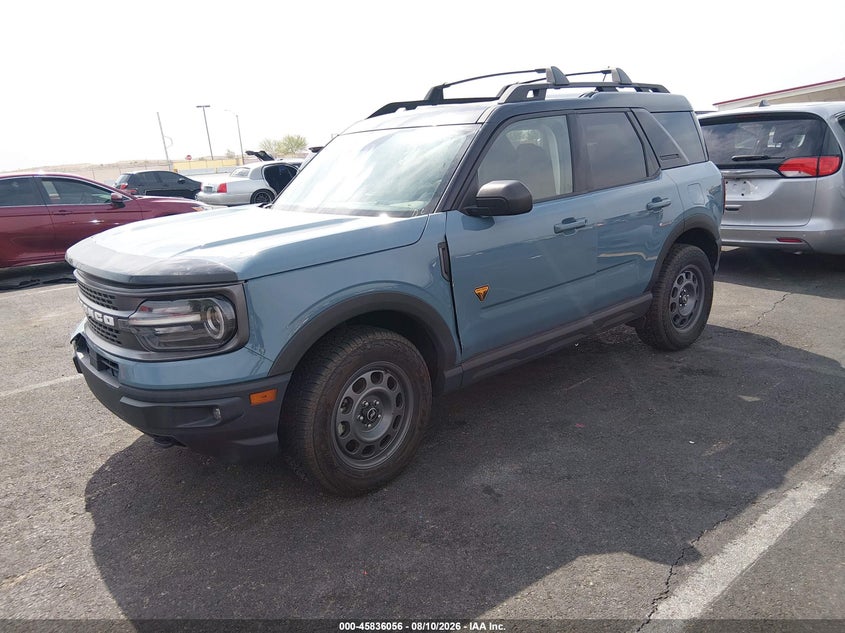 Vin: 3fmcr9d9xmra73121, lot: 46334957, ford bronco sport badlands 20212
