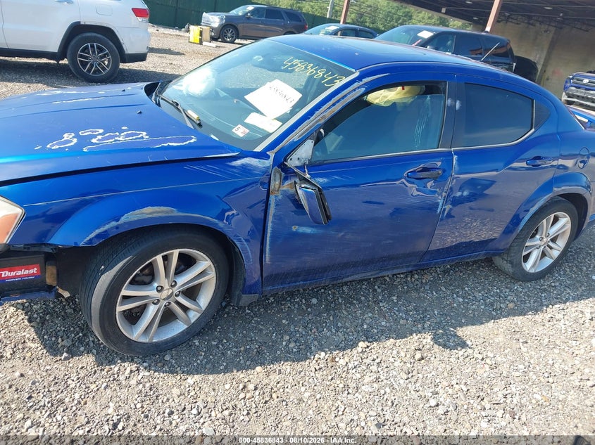 DODGE AVENGER 2012 VIN 1C3CDZCB6CN313665