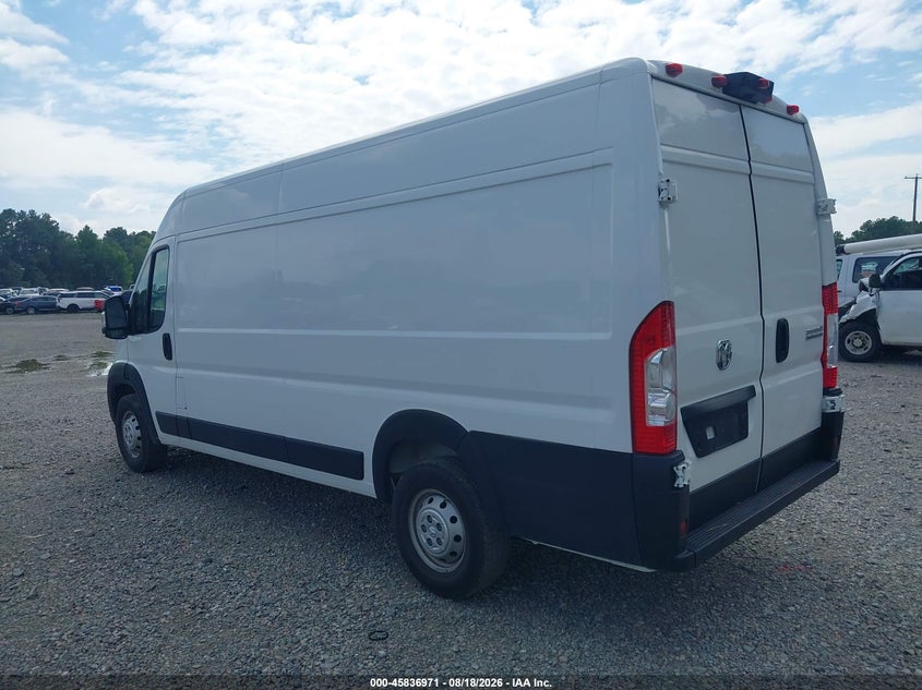 Vin: 3c6mrvjg9pe555733, lot: 46335879, ram promaster 3500 cargo van high roof 159 wb ext 20233