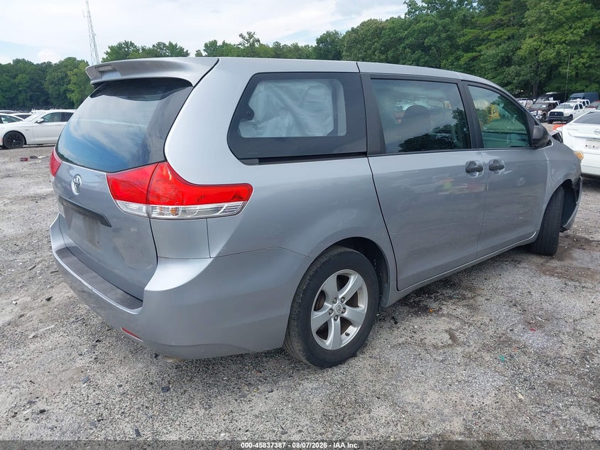 Vin: 5tdzk3dc1cs181344, lot: 46336295, toyota sienna base v6 7 passenger 20124