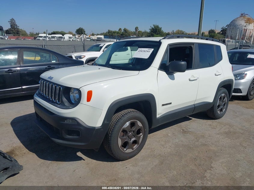 Vin: zaccjbab5hpg43178, lot: 46337109, jeep renegade sport 20172