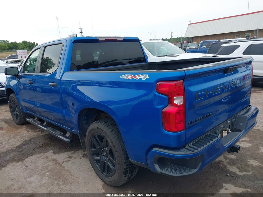 Vin: 3gcpdbek3pg214124, lot: 46337357, chevrolet silverado 1500 4wd  short bed custom 20233