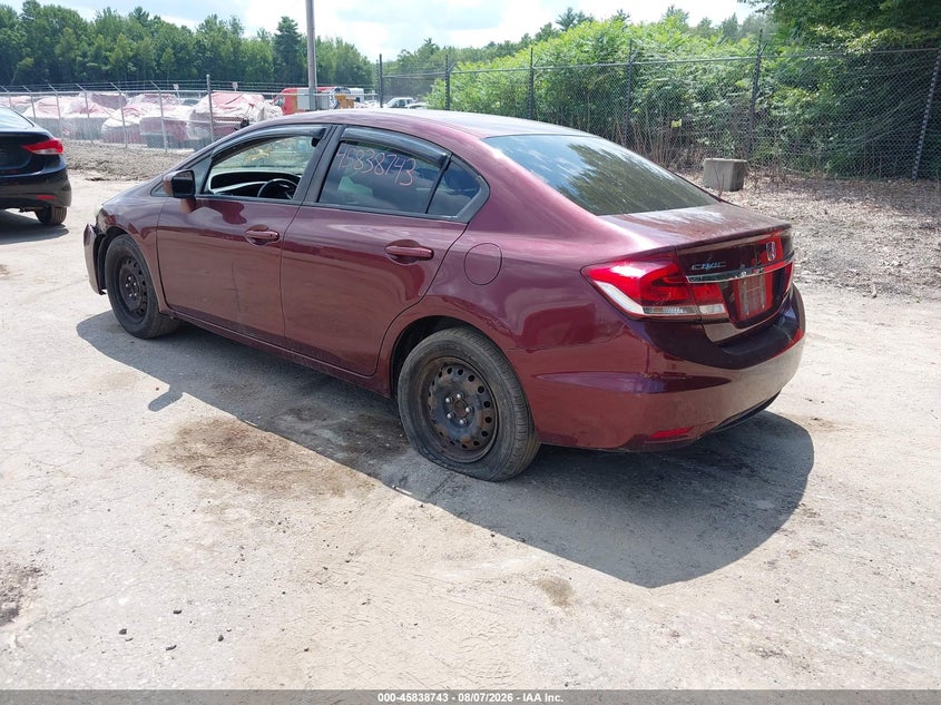 Vin: 19xfb2f54fe249730, lot: 46337651, honda civic lx 20153