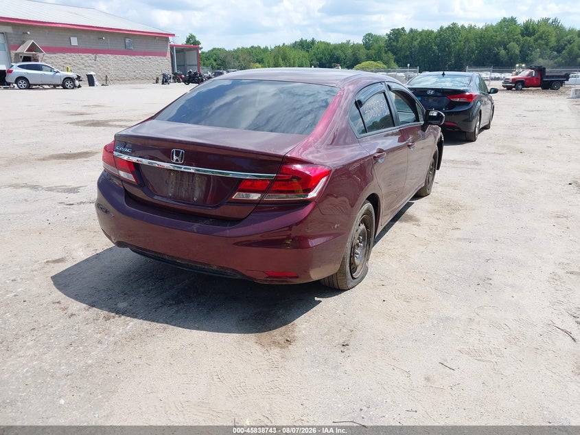 Vin: 19xfb2f54fe249730, lot: 46337651, honda civic lx 20154