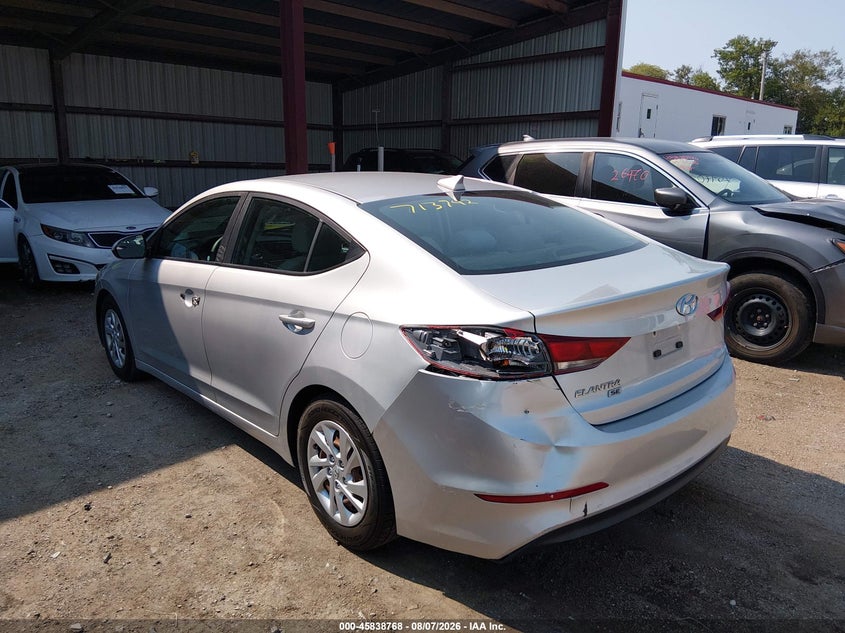 Vin: 5npd74lfxhh100786, lot: 46337676, hyundai elantra se 20173