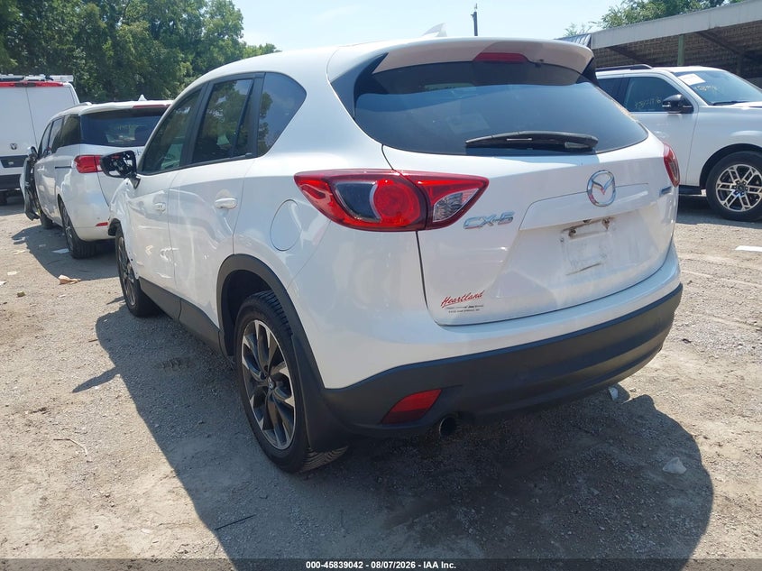 Vin: jm3ke2dy8g0639153, lot: 46337950, mazda cx-5 grand touring 20163