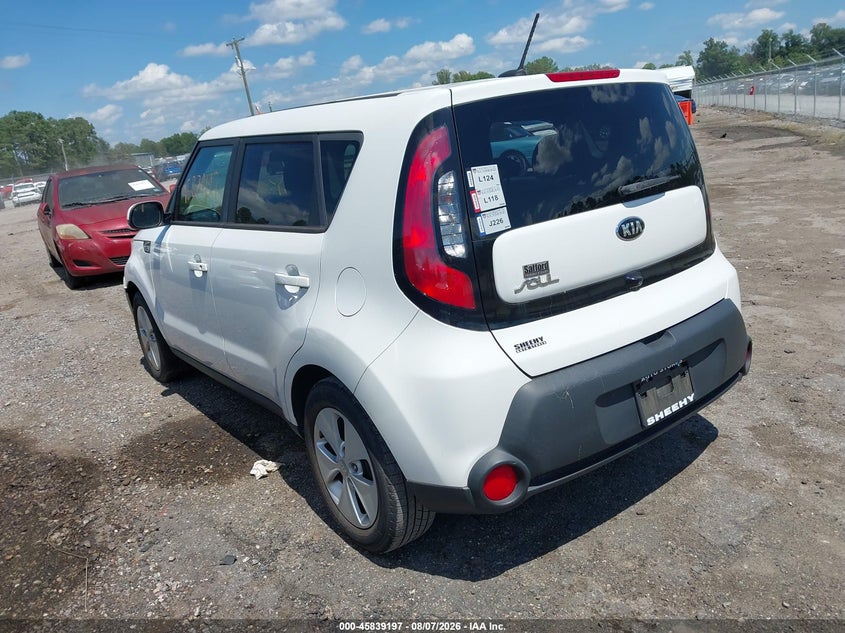 Vin: kndjn2a25g7363025, lot: 46338105, kia soul 20163