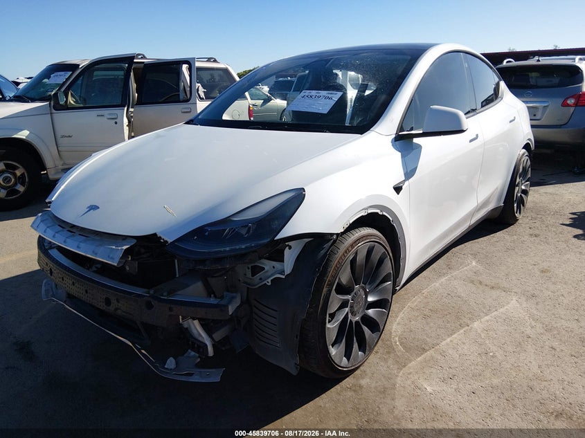 Vin: 7saygdef2pf603520, lot: 46338614, tesla model y performance dual motor all-wheel drive 20232