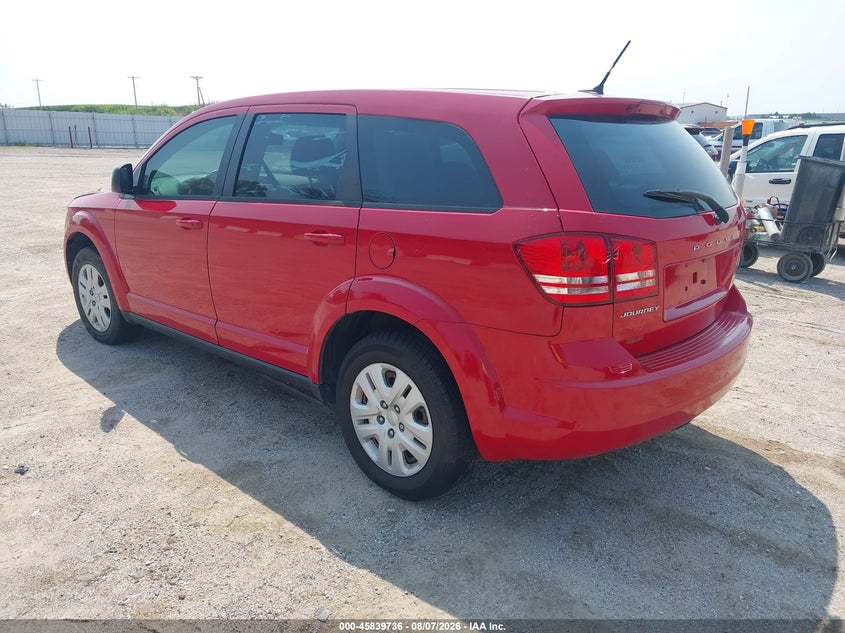 Vin: 3c4pdcab0dt723439, lot: 46338644, dodge journey american value pkg 20133
