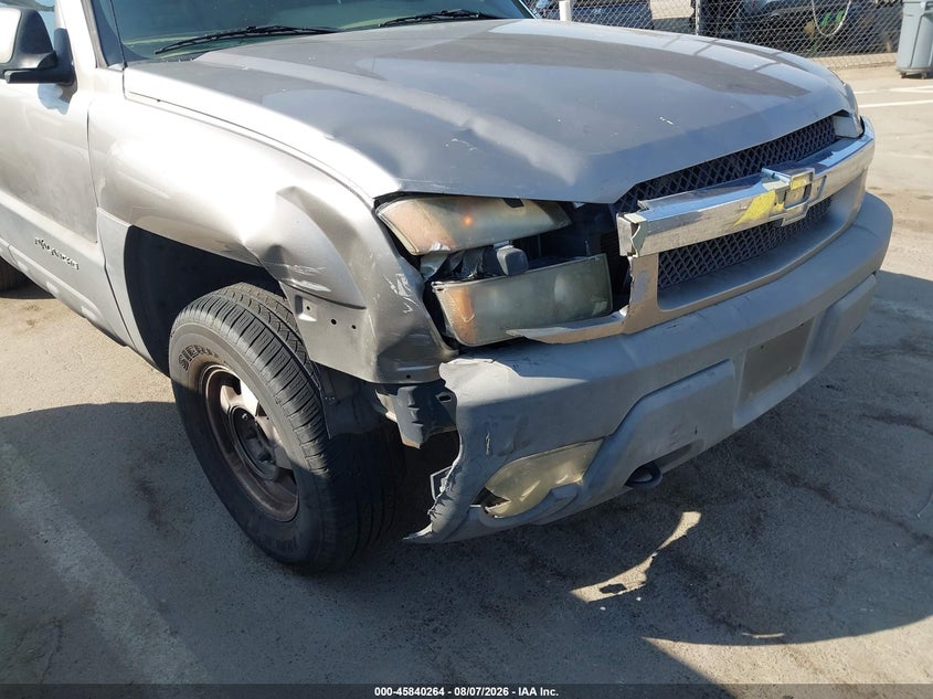 CHEVROLET AVALANCHE 1500 2002 VIN 3GNEC13T52G127521