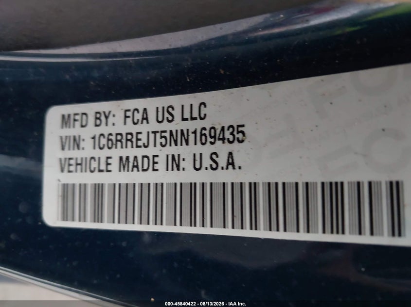 2022 RAM 1500 PICKUP 5.7L V-8 VVT, 395HP