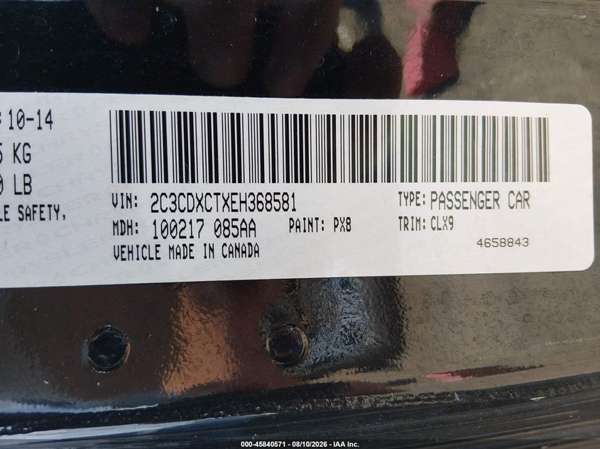 DODGE CHARGER 2014 VIN 2C3CDXCTXEH368581