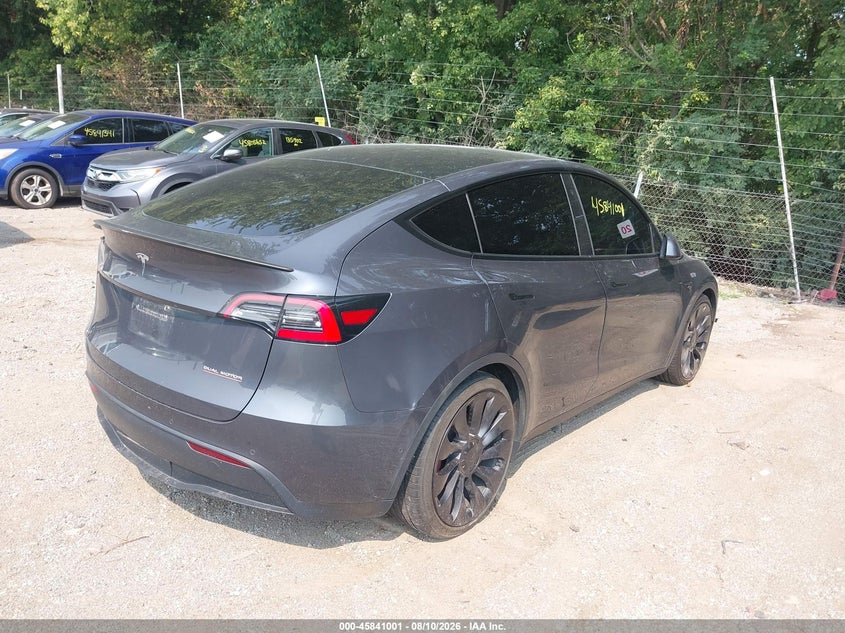 Vin: 5yjygdef0mf081740, lot: 46339909, tesla model y performance dual motor all-wheel drive 20214