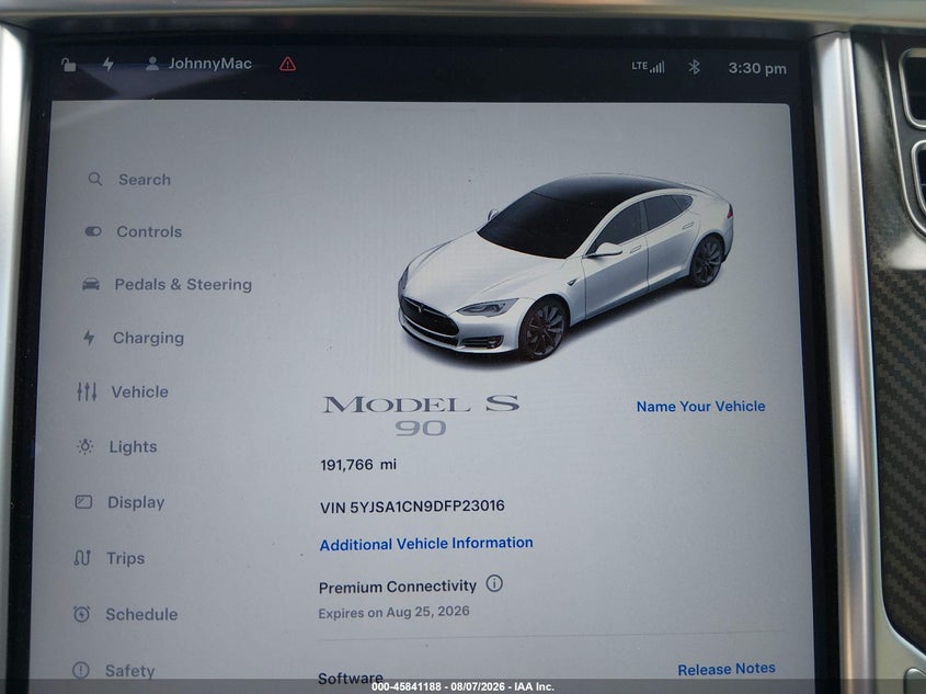 2013 TESLA MODEL S auction photo 7